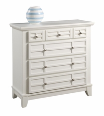 Arts and Crafts Queen Size Bed, Night Stand, and Drawer Chest in White - Home Styles - 5182-5018