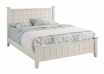 Arts and Crafts Queen Size Bed with Night Stand in White - Home Styles - 5182-5017