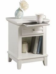 Arts and Crafts Queen Size Bed with Night Stand in White - Home Styles - 5182-5017