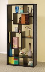 Asymmetrical Cube Black Book Case with Shelves - 800262