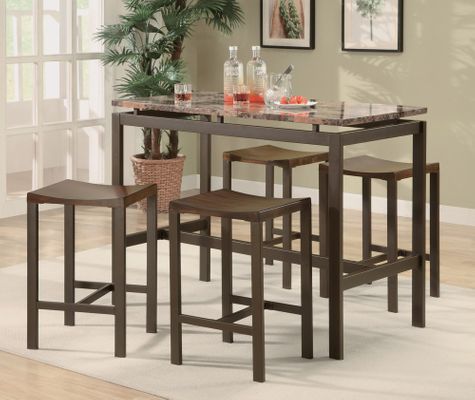Atlas 5-Piece Dining Set in Matte Brown - Coaster - 150096