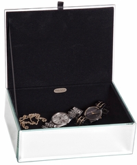 Atlas Mirrored Glass Antique Map Jewelry Box - 00167F12