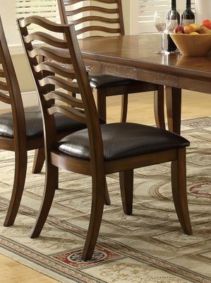 Avery Wavy Slat Back Side Chair with Vinyl Seat - Set of 2 - 103542