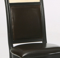B385 Side Chair (Set of 2) in Brown Leather with Marble Inlay - Armen Living - LCB385SIBC-SET