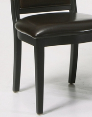 B385 Side Chair (Set of 2) in Brown Leather with Marble Inlay - Armen Living - LCB385SIBC-SET