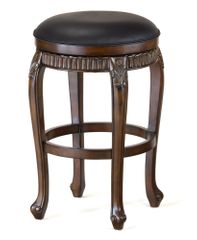 Backless Fleur de Lis Wood Swivel Counter Stool - 24"(H) - Hillsdale - 62993