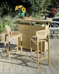 Bali Hai Bar Cabinet with Two Bar Stools in Natural - Home Styles - 5660-998