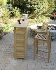 Bali Hai Bar Cabinet with Two Bar Stools in Natural - Home Styles - 5660-998