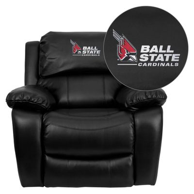 Ball State University Cardinals Embroidered Leather Rocker Recliner - MEN-DA3439-91-BK-45001-EMB-GG