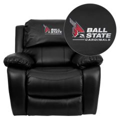 Ball State University Cardinals Embroidered Leather Rocker Recliner - MEN-DA3439-91-BK-45001-EMB-GG