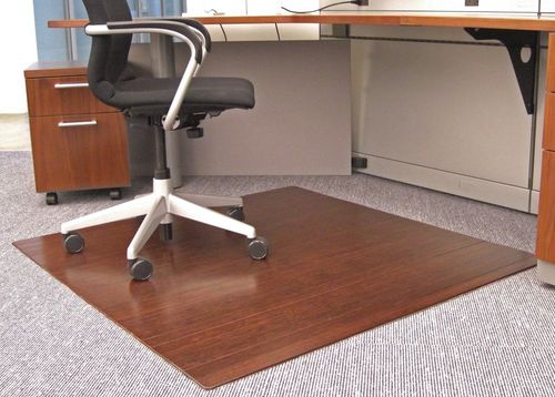 Bamboo Roll-Up Office Chair Mat in Dark Cherry - AMB24035