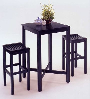 Bar Table and 2 Stools Set in Black - 59823-58