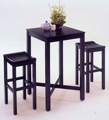 Bar Table and 2 Stools Set in Black - 59823-58