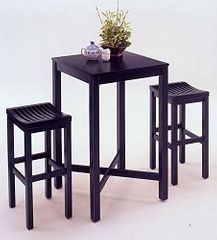 Bar Table and 2 Stools Set in Black - 59823-58