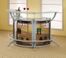Bar Table with Glass Top in Silver - Coaster - 100135