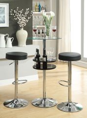 Bar Table with Tempered Glass Top and 2 Stools - 120715