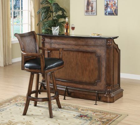 Bar Unit and Stool Set in Brown - Coaster - 100173-4-DSET