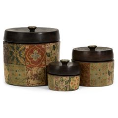 Barberry Handpainted Storage Canisters (Set of 3) - IMAX - 5499-3