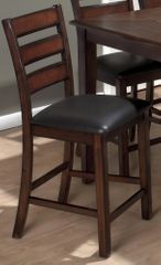 Baroque Brown Pub Stool with Faux Leather Seat - Set of 2 - 697-BS923KD