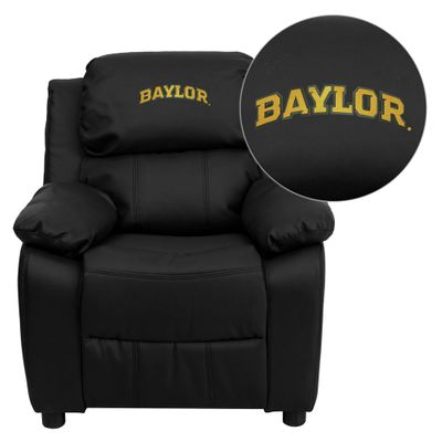 Baylor University Bears Black Leather Kids Recliner - BT-7985-KID-BK-LEA-45002-EMB-GG