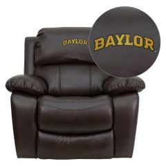 Baylor University Bears Brown Leather Rocker Recliner - MEN-DA3439-91-BRN-45002-EMB-GG