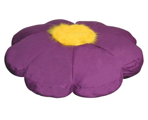 Bean Bag Chair Flower Shaped in Purple/Yellow - Child Plush - 30-8032-618