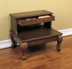 Bed Steps with Drawer - Attic Cherry "Antique Cherry" - Powell Furniture - 961-535