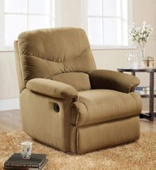 Beige Microfiber Glider Recliner - Arcadia - 00636