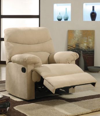 Beige Microfiber Recliner - Arcadia - 00626