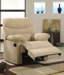 Beige Microfiber Recliner - Arcadia - 00626
