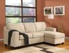 Beige Microfiber Reversible Chaise Sectional - Vogue - 05913
