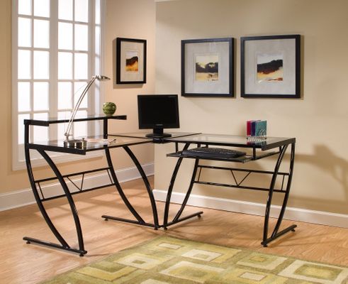 Belaire Glass L-Shaped Desk - Z-Line Designs - ZL1441-1DU