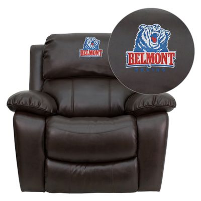 Belmont University Bruins Brown Leather Rocker Recliner - MEN-DA3439-91-BRN-41004-EMB-GG