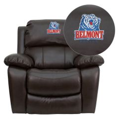 Belmont University Bruins Brown Leather Rocker Recliner - MEN-DA3439-91-BRN-41004-EMB-GG