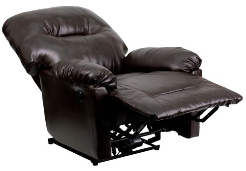 Bentley Brown Leather Chaise Power Recliner - AM-P9350-9075-GG