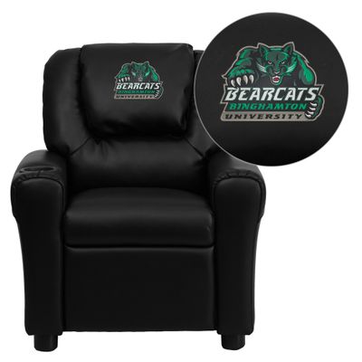 Binghamton University Bearcats Black Vinyl Kids Recliner - DG-ULT-KID-BK-41006-EMB-GG