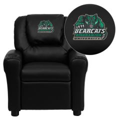 Binghamton University Bearcats Black Vinyl Kids Recliner - DG-ULT-KID-BK-41006-EMB-GG