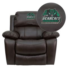 Binghamton University Bearcats Brown Leather Rocker Recliner - MEN-DA3439-91-BRN-41006-EMB-GG
