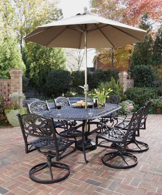 Biscayne 7-Piece Outdoor Dining Set in Black - Home Styles - 5554-335