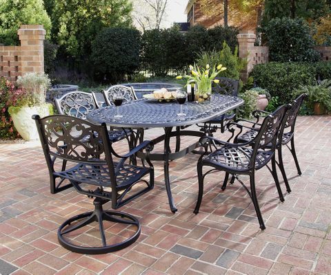Biscayne 7-Piece Outdoor Dining Set in Black - Home Styles - 5554-3358