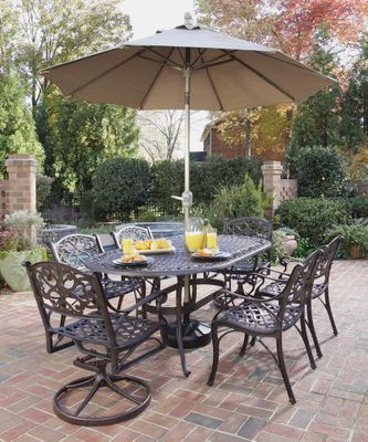 Biscayne 7-Piece Outdoor Dining Set in Rust Brown - Home Styles - 5555-3358