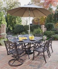 Biscayne 7-Piece Outdoor Dining Set in Rust Brown - Home Styles - 5555-3358