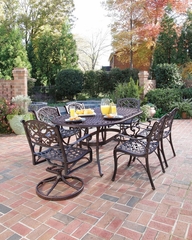 Biscayne 7-Piece Outdoor Dining Set in Rust Brown - Home Styles - 5555-3358