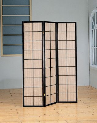 Black 3 Panel Folding Screen - 900046