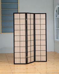 Black 3 Panel Folding Screen - 900046