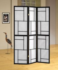 Black 3 Panel Folding Screen - 900102