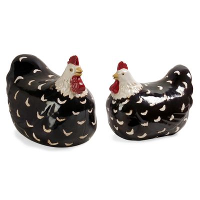Black and White Chickens (Set of 2) - IMAX - 48025-2