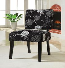 Black and White Floral Accent Chair  - 902048