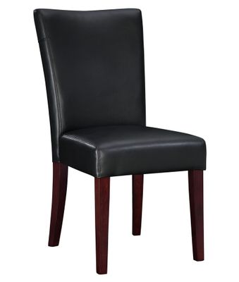 Black Bonded Leather Parsons Chair, 20-1/2
