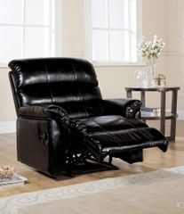 Black Bonded Leather Recliner - Riva - 15110